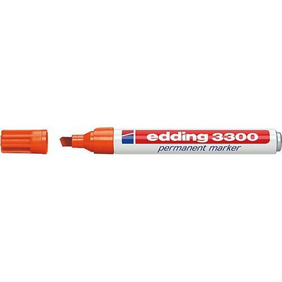edding Permanentmarker 3300 4-3300006, Keilspitze, 1-5mm, Schreibfarbe: orange