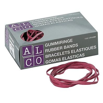 Gummibänder Alco 758, Durchmesser: 50mm, Maße: 80 x 4mm, rot, 1000g
