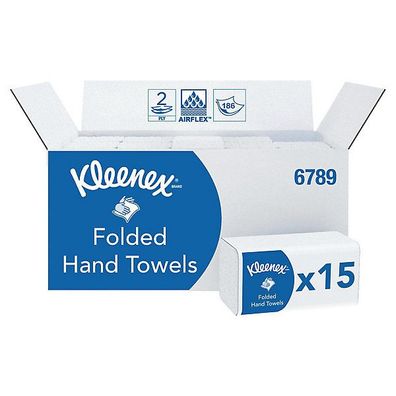 Falthandtuch Kleenex 6789, 2-lagig, Airflex, 15 Bündel mit 186 Tüchern