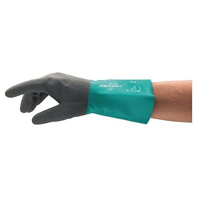 Chemikalienschutzhandschuhe AlphaTec 58-270, Nitril, Größe 8, grau/ grün, 1 Paar