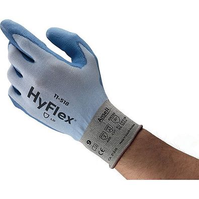 Schnittschutzhandschuhe HyFlex 11-518, Größe 7, blau, 12 Paar