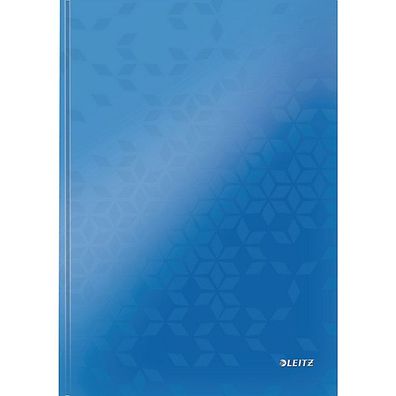 Notizbuch Leitz 4626 Wow, A4, kariert, glänzend laminiert, 80 Bl, blau metallic