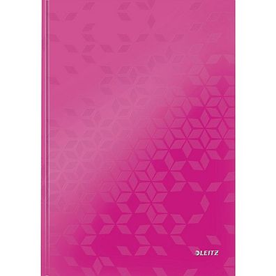 Notizbuch Leitz 4626 Wow, A4, kariert, glänzend laminiert, 80 Bl, pink metallic