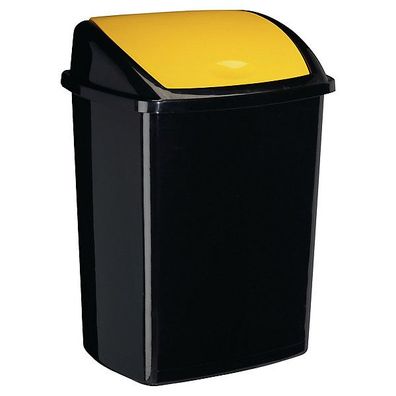 Mülleimer Rossignol 2919470051, Fassungsvermögen: 50 Liter, schwarz/ gelb
