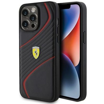 Hülle Cover Case iPhone 15 Pro Max Ferrari Kunstleder schwarz rot