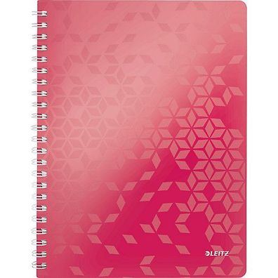 LEITZ WOW Wirebound Notebook PP COVER A4 Squared 5X5 PINK