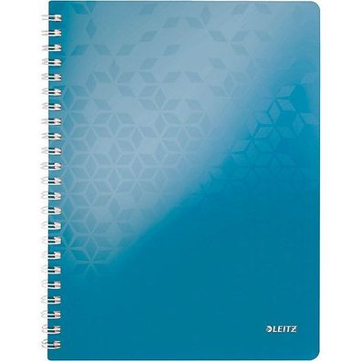 LEITZ WOW Wirebound Notebook PP COVER A4 Squared 5X5 ICE BLUE