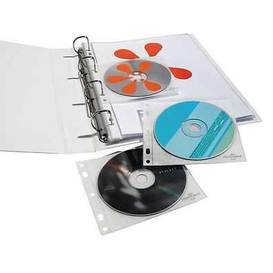 CD/ DVD-Abhefthülle Durable 5239, für 1 Stück, transparentweiß, 10 Stück