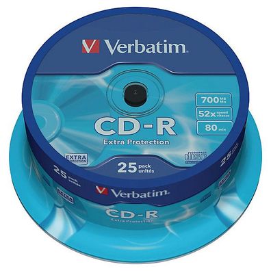 CD-R Verbatim 43432, 700MB, 80Min, 52x, Spindel mit 25 Stück