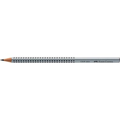 Bleistift Faber-Castell 117002 2001, 2B, silbergrau lackierter Schaft, 12 Stück