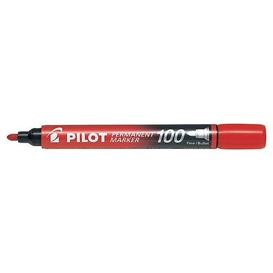 Permanentmarker Pilot SCA-100-R, Rundspitze, Strichstärke: 1mm, rot