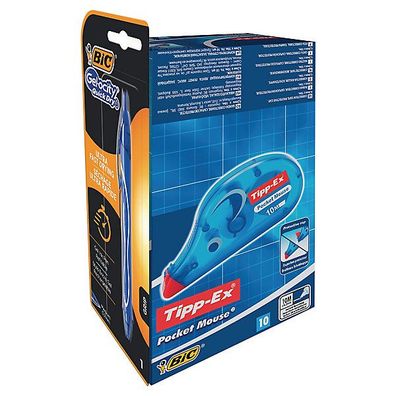 Korrekturroller Tipp-Ex 989680 Pocket Mouse + Gelocity Quick Dry, 10 Stück