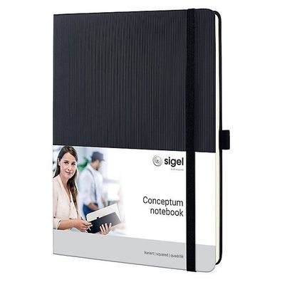 Notizbuch Sigel Conceptum CO117, iPad, kariert, Hardcover, 194 Seiten, schwarz