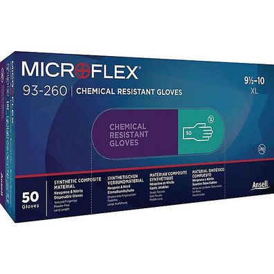 Chemikalienschutzhandschuhe Microflex 93-260, Nitril, Gr. 8,5-9, grün, 50St