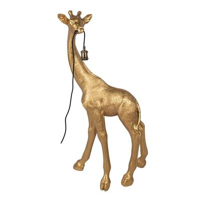 Clayre & Eef Stehlampe Giraffe 61x34x119 cm Goldfarbig Polyresin