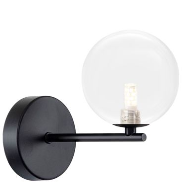 Toolight Wandlampe APP1160-1W BLACK/ TRANSP.