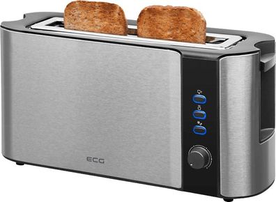 ECG ST 10630 SS Toaster 2 Scheiben 1000 W Schwarz, Silber