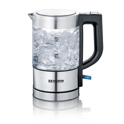 Severin WK 3472 Glas Wasserkocher 0,5 l 1100 W Silber