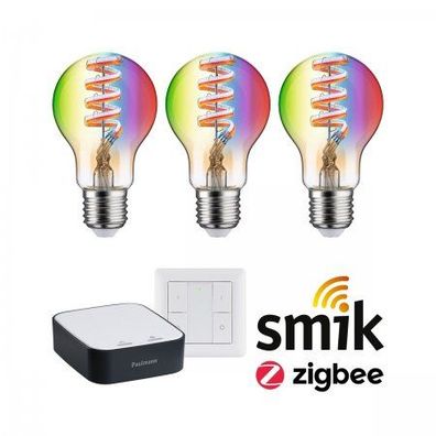 Paulmann 5192 Starterset Smart Home Zigbee LED Birne E27 RGBW + smik Gateway + Schal