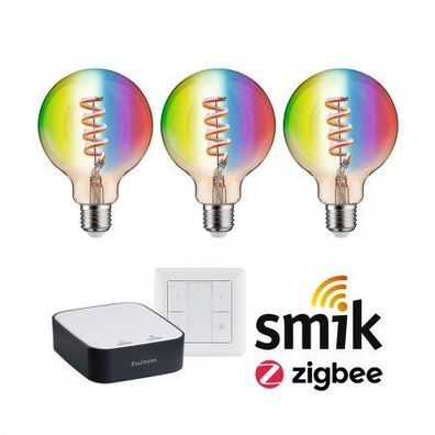 Paulmann 5193 Starterset Zigbee LED Globe G95 E27 RGBW + smik Gateway + Schalter