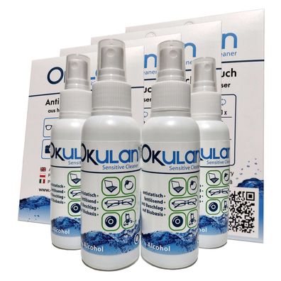 OKulan Set Quattro Sensitive Cleaner Brillenreiniger + Antibeschlag Tuch