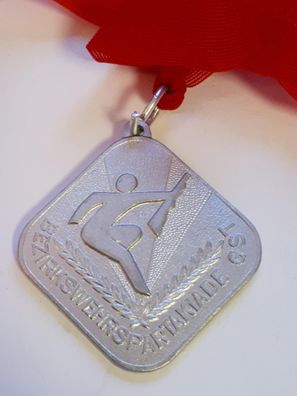 DDR Medaille GST Bezirkswehrspartakiade in Silber