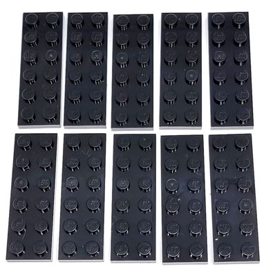 LEGO Nr-379526 Basic 2x6 Platte schwarz / 10 Stück