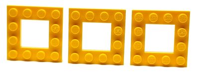 LEGO Nr-4549896 Basic Platte mit loch 4x4 gelb / 3 Stück