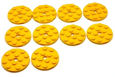 LEGO Nr-4515349 Platte 4x4 rund gelb / 10 Stück