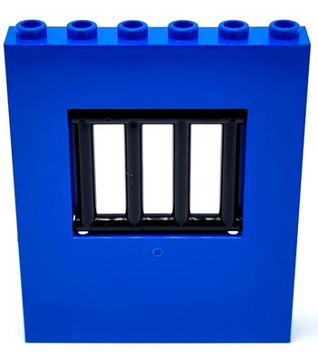 LEGO 1x6x7 Wand Panele blau City Polizei Gefängnis Gitter Fenster