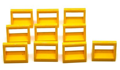 LEGO 1x2 Fliesen Platte mit Griff gelb / 10 Stück