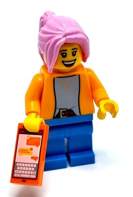 LEGO City Figur Mädchen Frau mit Handy