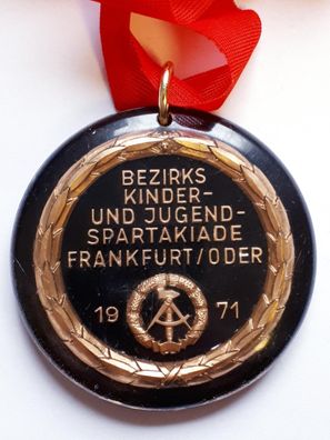 DDR Medaille Bezirkskinder- und Jugendspartakiade Frankfurt/ Oder 1971