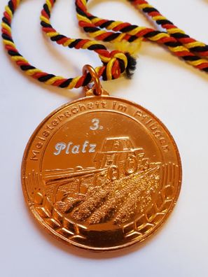 DDR Medaille Meisterschaft im Pflügen 3. Platz Kreis Fürstenwalde 1988
