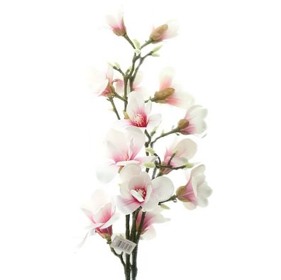 GASPER Magnolienzweig mit 7 Weiß & Rosa Blüten 104 cm - Kunstblumen