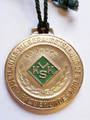 DDR Medaille 10 Jahre KVSK Jubiläumssiegerausstellung Rassehunde