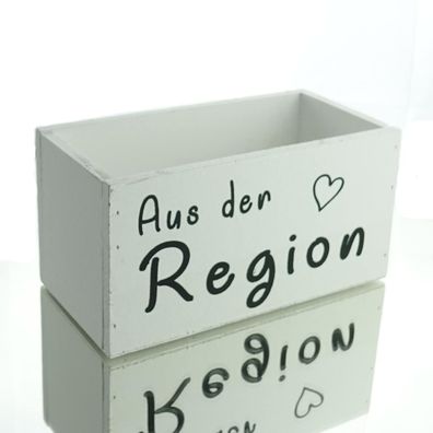 nature trends Holz-Kiste "Aus der Region" Weiß mit Herz 20 x 10 cm