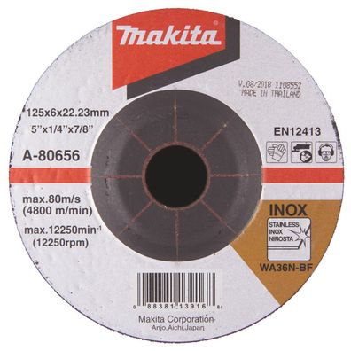 Makita® Zubehör Schruppscheibe 125 x 6 mm INOX - A-80656