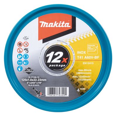 Makita® Zubehör Trennscheiben A60V-BF INOX Ø 125 mm 1 mm 12er Pack - E-17120-12