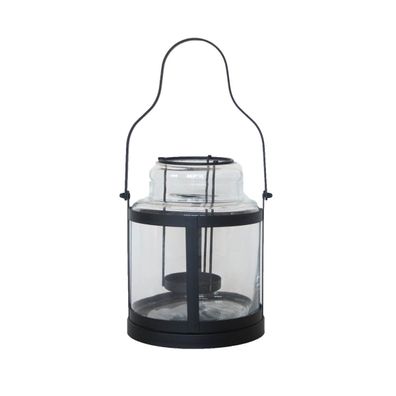 Esschert Design Windlicht Schwarz Größe S 24,5 cm - Metall & Glas