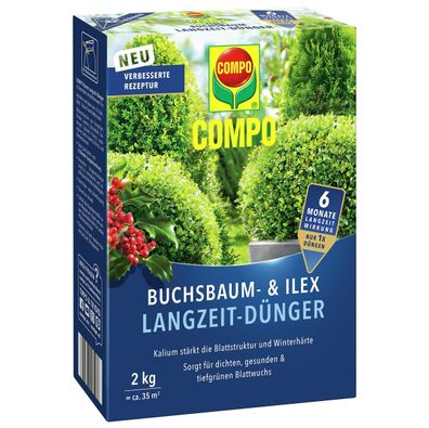COMPO Buchsbaum- und Ilex Langzeit-Dünger - 2 kg für ca. 35 m²