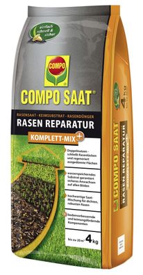 COMPO SAAT® Rasen Reparatur Komplett-Mix+ 4 kg für bis zu. 20 m²