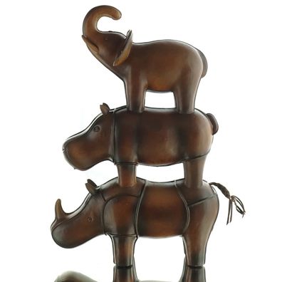 DPI Tier Pyramide Nashorn - Nilpferd - Elefant Braun Keramik