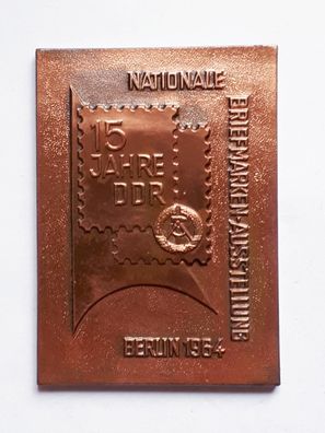 DDR Plakette Nationale Briefmarkenausstellung Berlin 1964