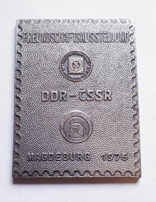 DDR Plakette Freundschaftsausstellung DDR CSSR Magdeburg 1976