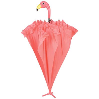 Esschert Design Regenschirm Flamingo mit Rüschen lachsrosa Ø 98 cm