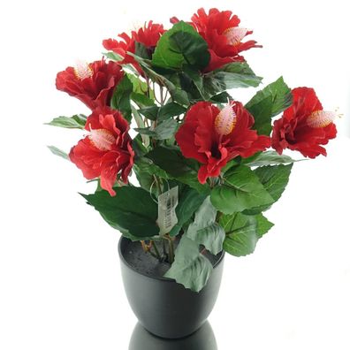 DPI Hibiskuspflanze Rot im Topf - Kunstblumen