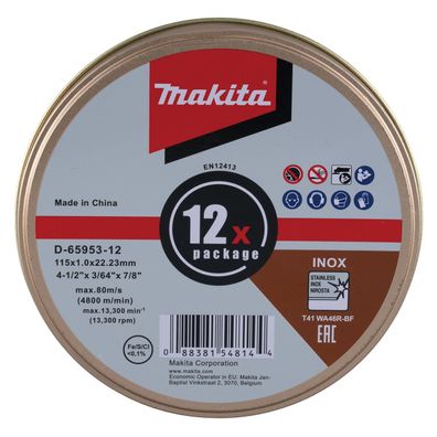 Makita® Zubehör Trennscheiben INOX 115 x 1,2 mm für Metall D-65953-12 - 12er Pack