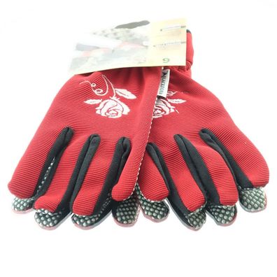 Blackfox® Garten - Handschuhe Lady´s Line Rose Rot Größe 9/ L