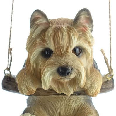 Esschert Design Schaukelnder Hunde-Welpe Fritzi Yorkshire Terrier - Polyresin
